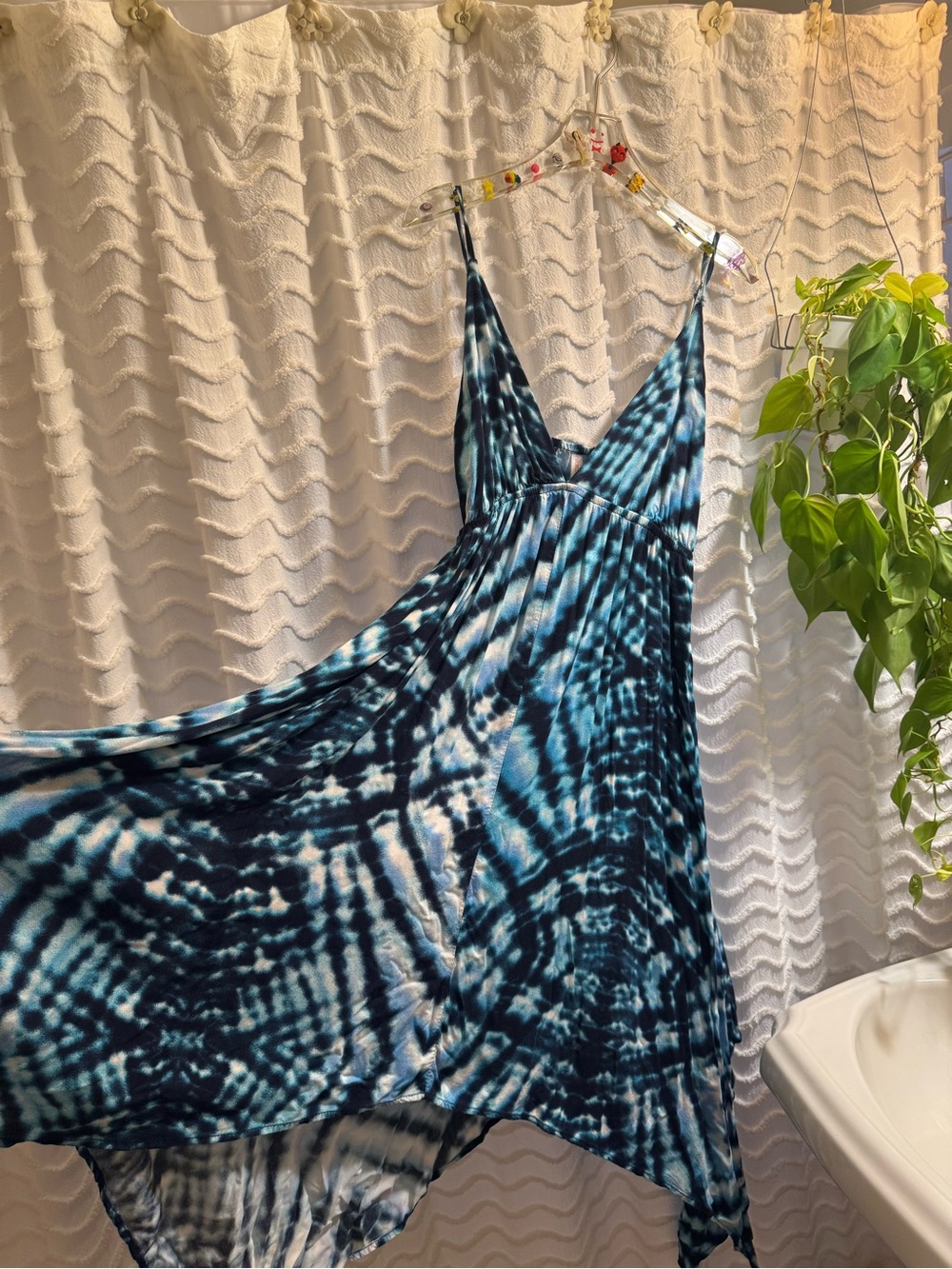 Tie-Dye Handkerchief Hem Dress